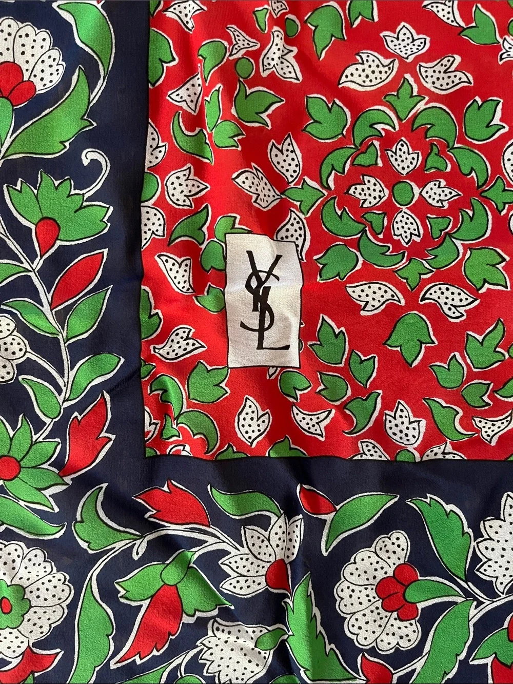 Yves Saint Laurent Vintage 100% Silk Scarf